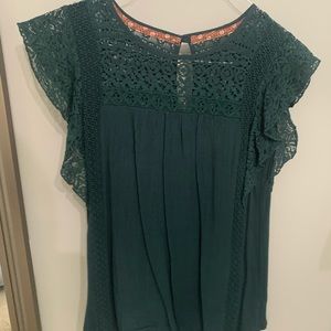 Dark Green Lacy Top